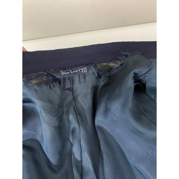 VTG Burberrys USA Union Made gold 2-button logo navy wool blazer, 43S - Picture 7 of 8